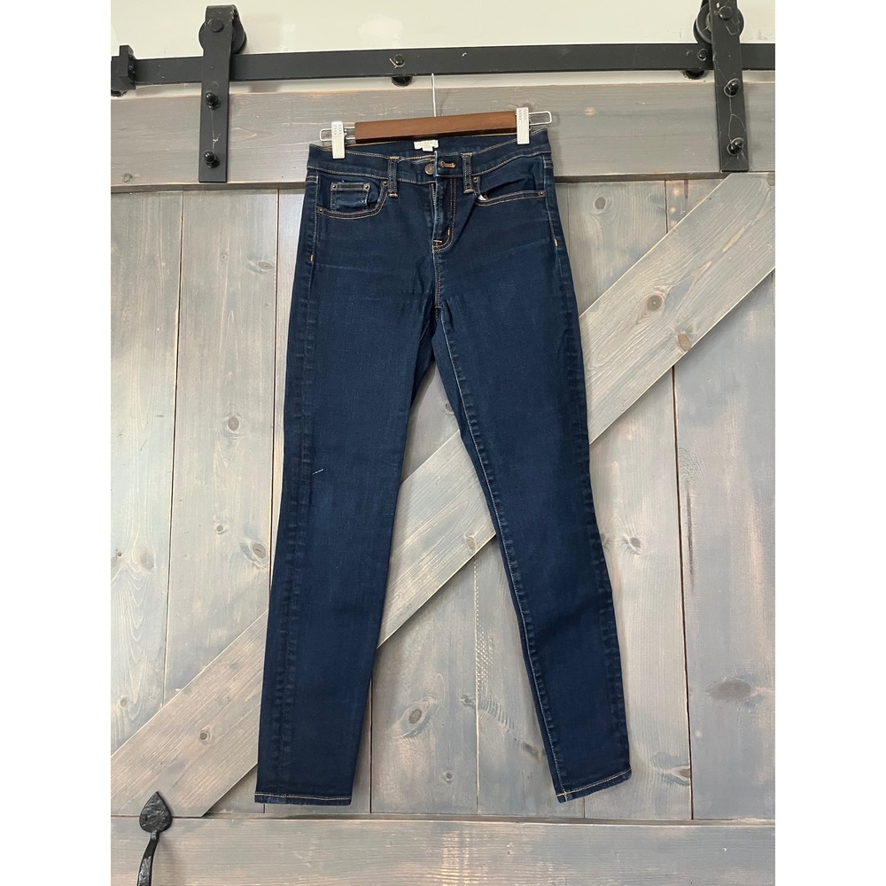 🌻3/$10 J.Crew Dark Wash Skinny Jeans Stretch Denim 26 x 28 Minimalist Classic